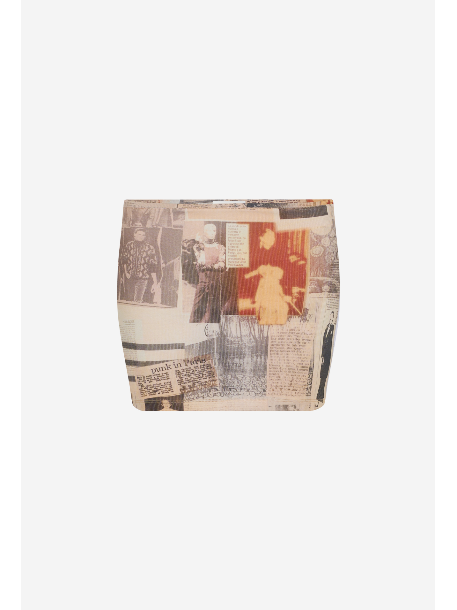 Cotton Ribbed Mini Skirt Printed "journal"