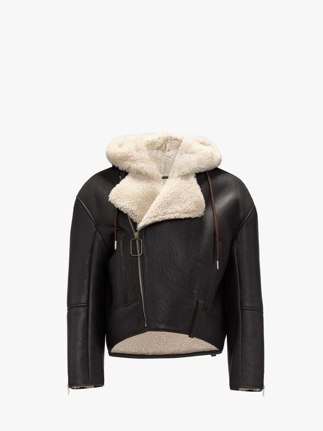 HOODED BIKER JACKET