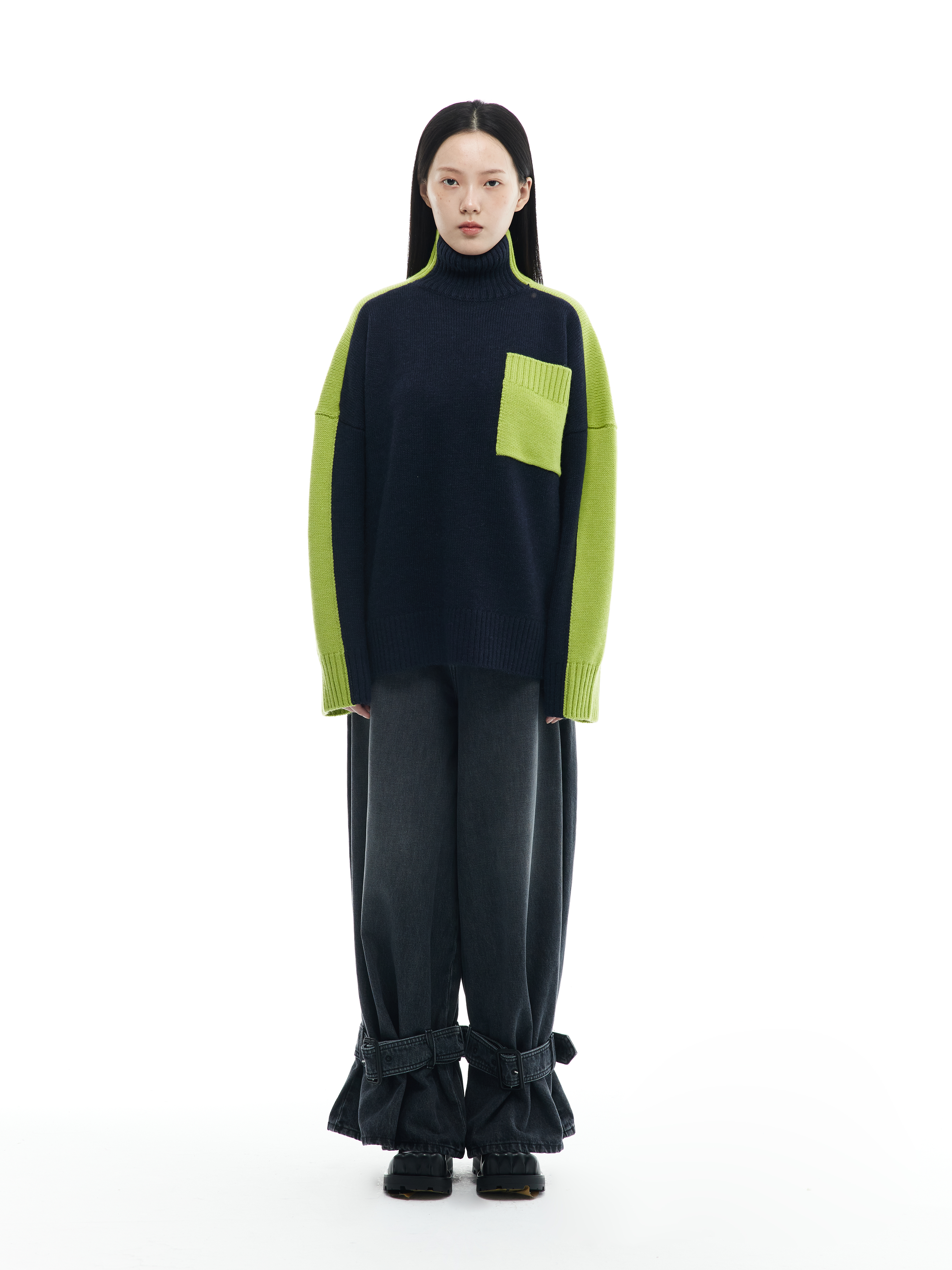 Two Tone Patch Pocket Jumper