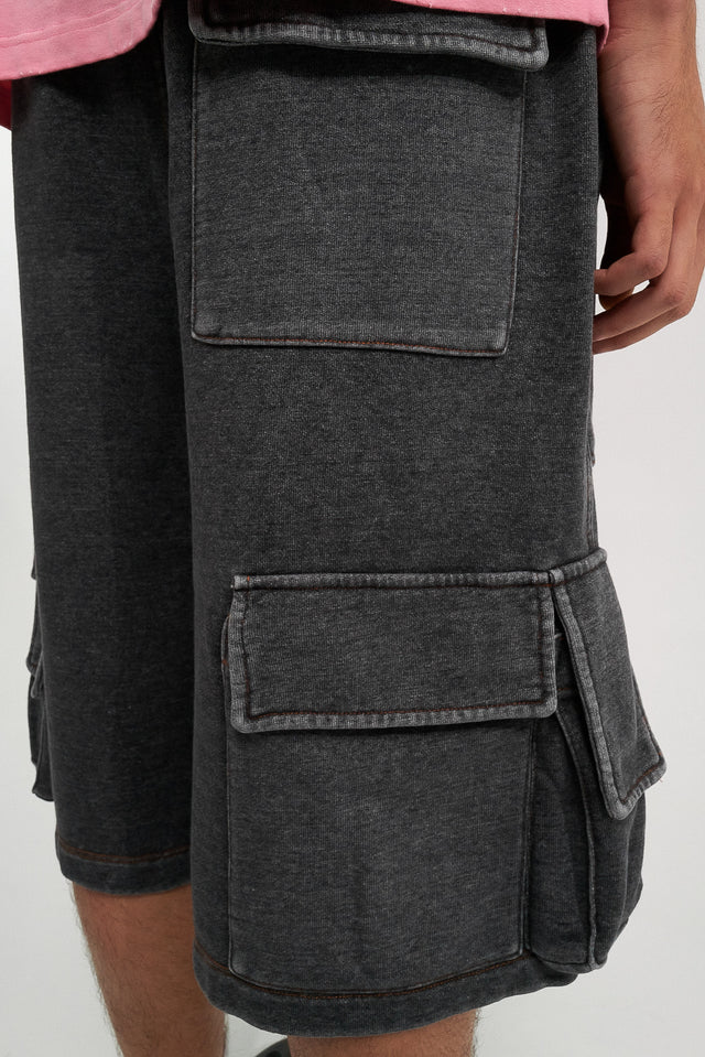 Denim-like Cargo Shorts