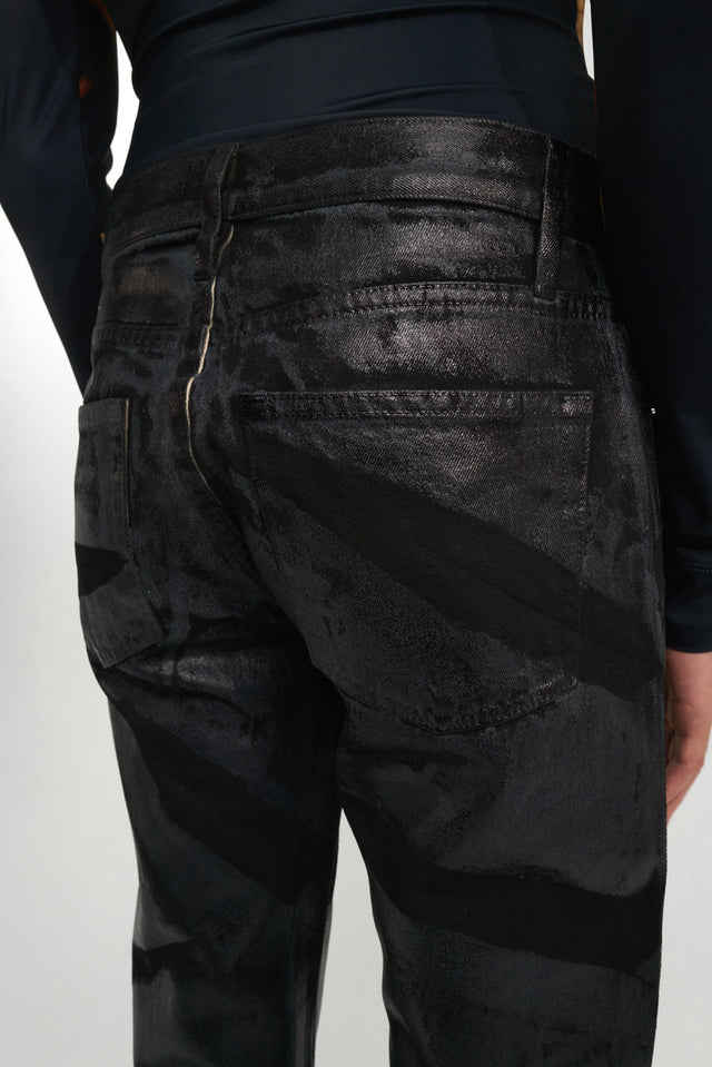 Foiled Low-rise Straight Jeans