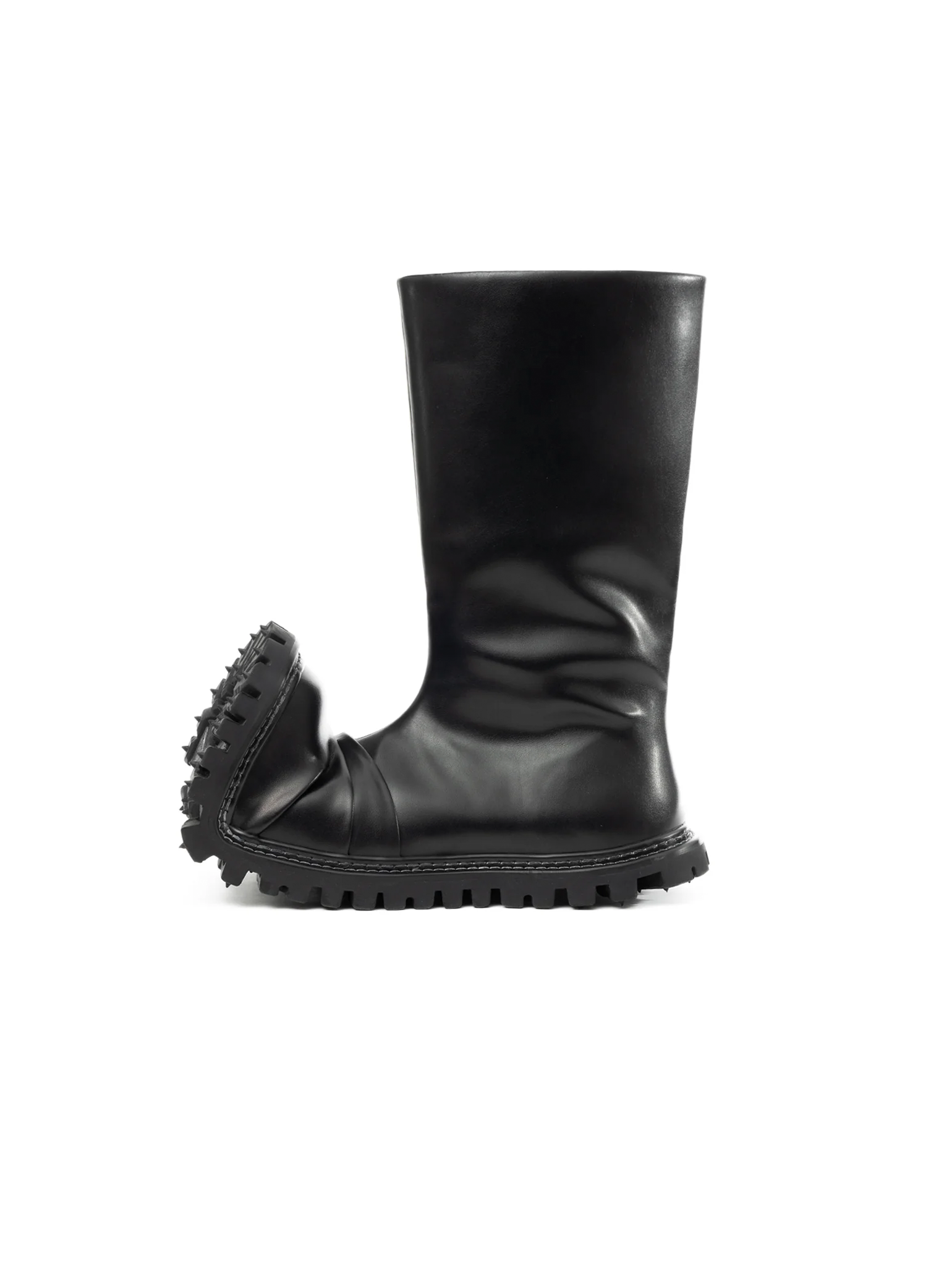 Lace-up High Boot With Curled Toe