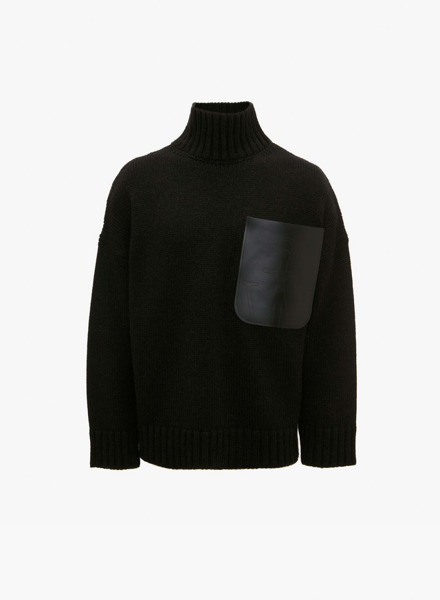 Leather Patch Pocket Jumper