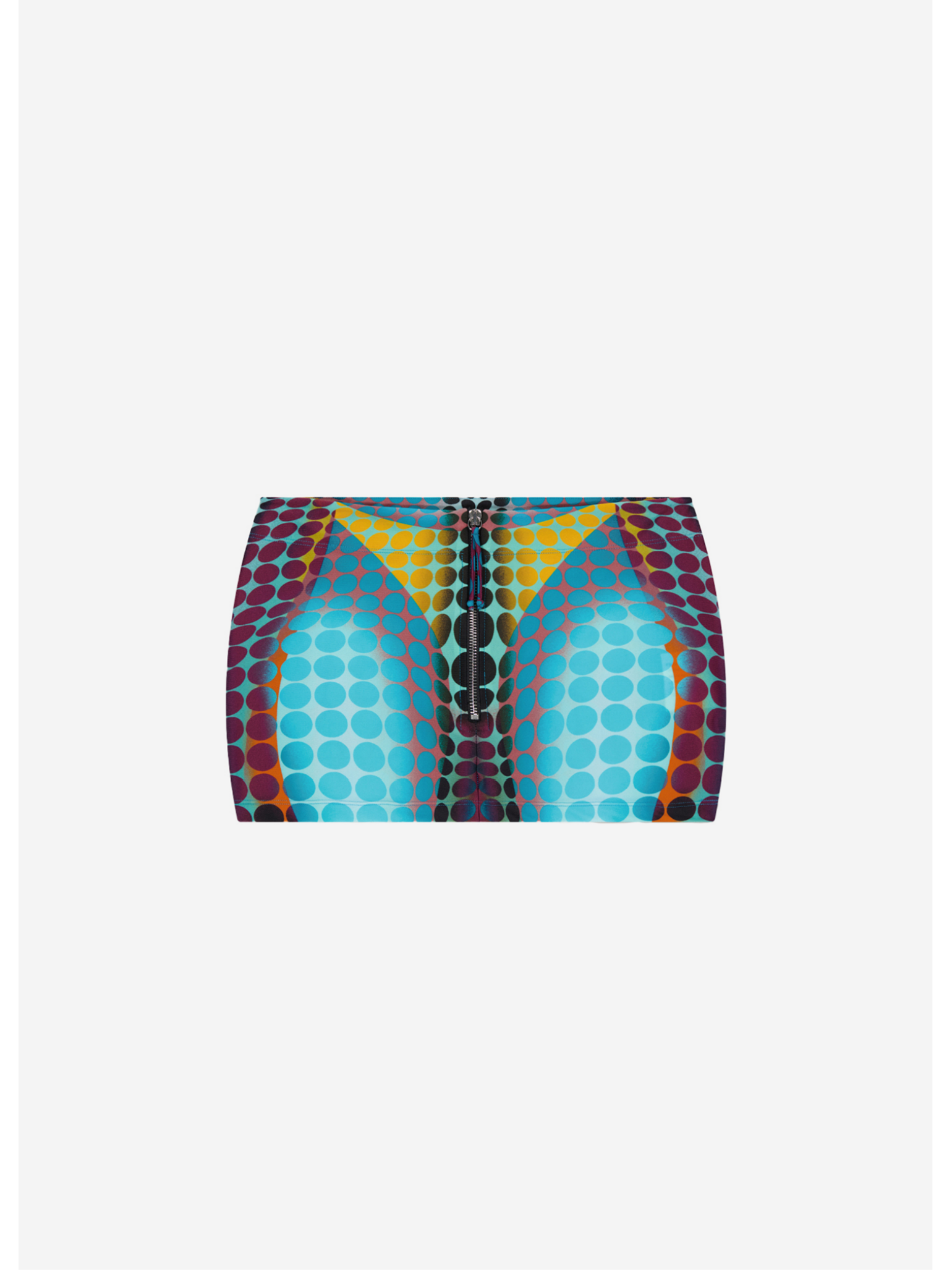 Mini Skirt With Center Front Zip Closing