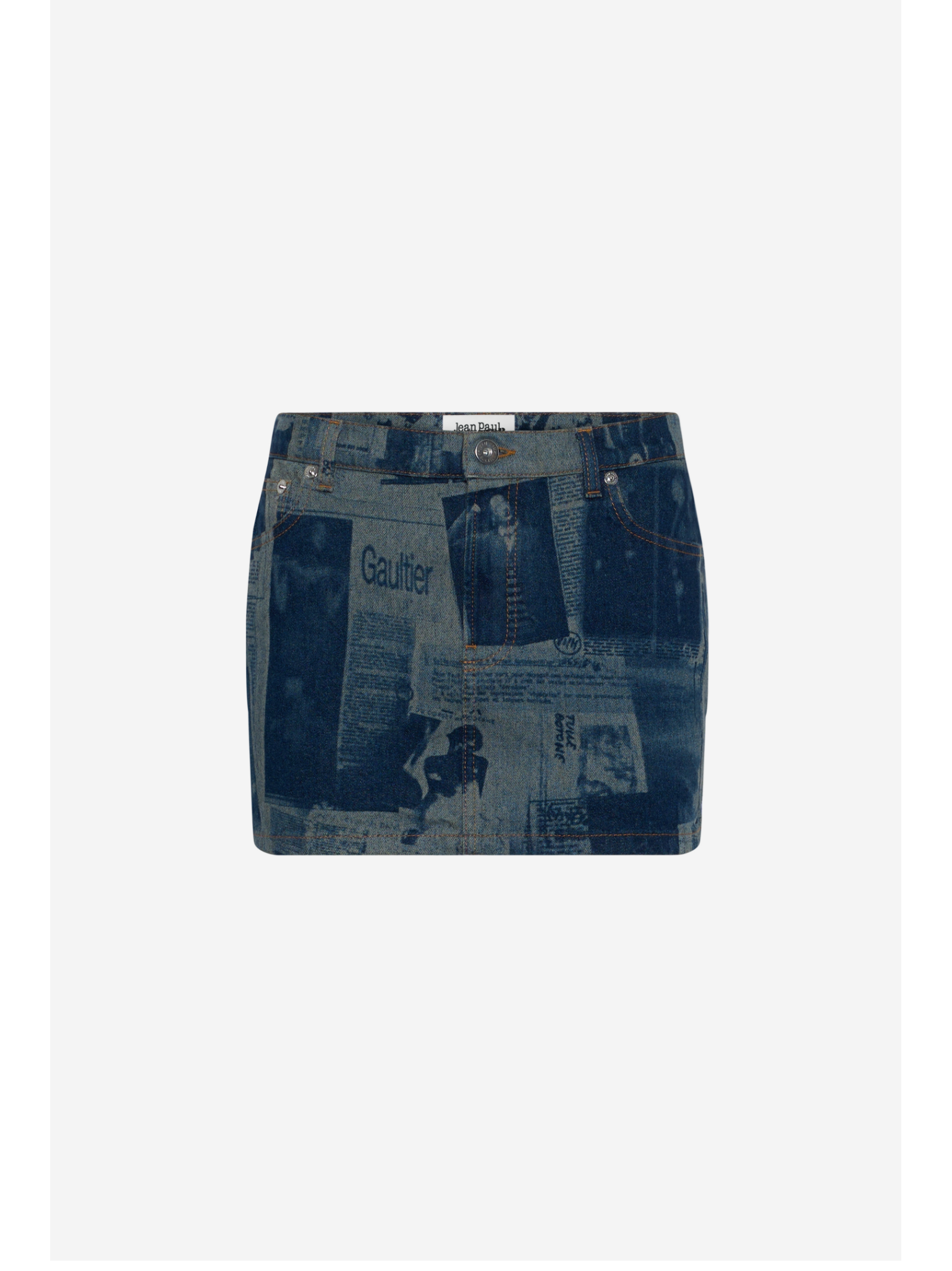 Mini Skirt With Newspaper Print