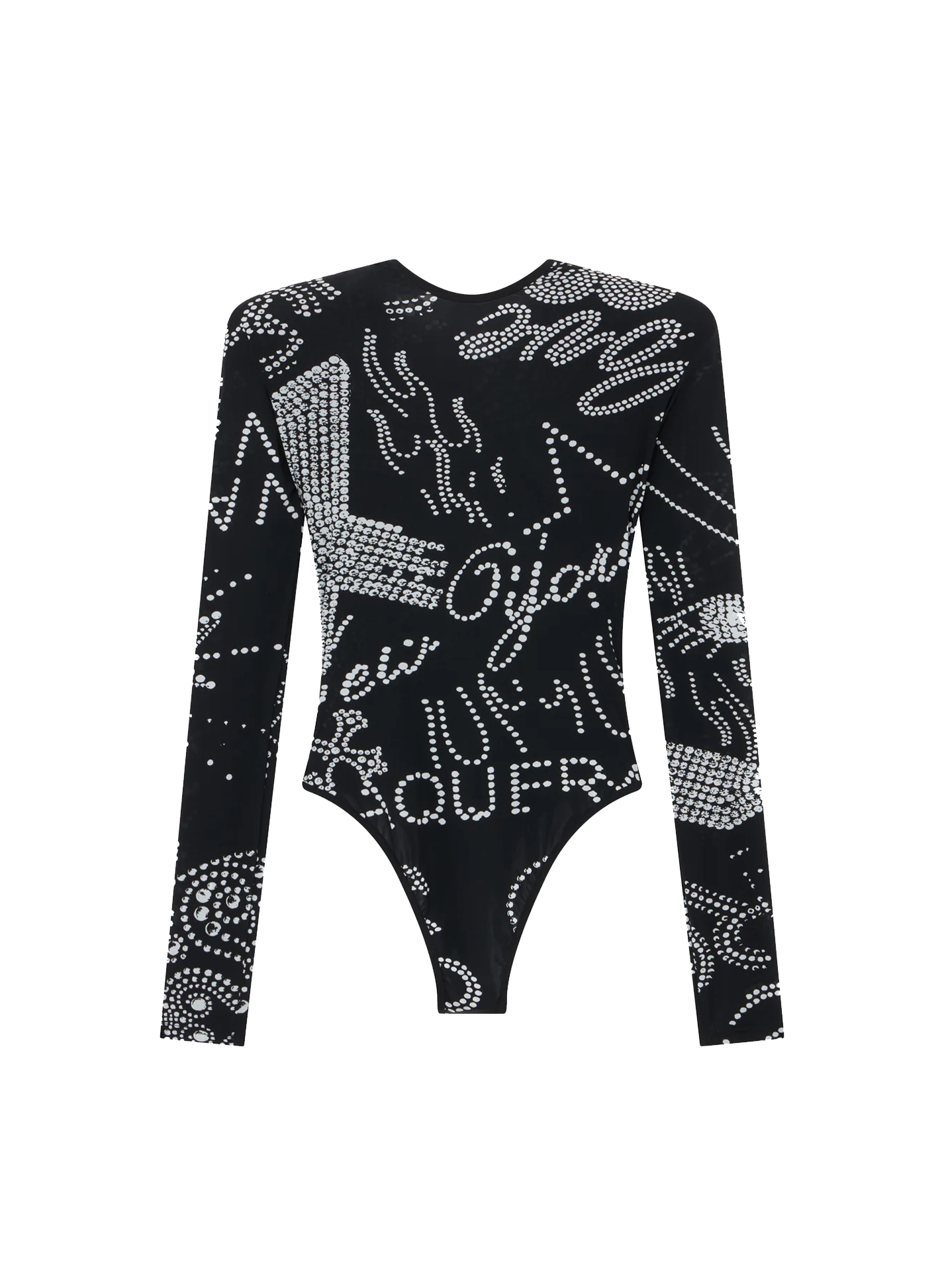 Printed Shoulder Pad Leotard Woven