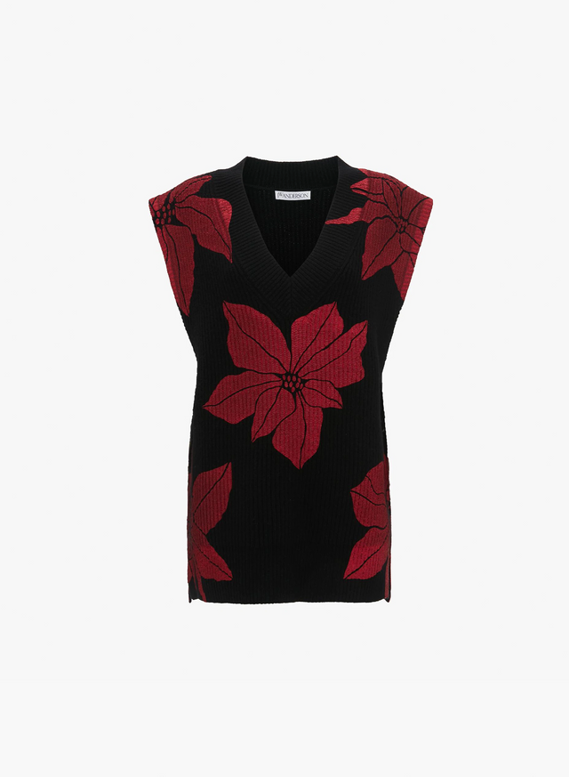 Printed V-neck Vest