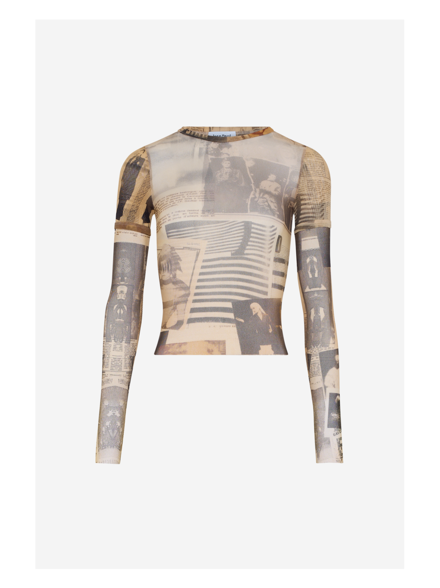 Mesh Double Sleeves Baby Tee Printed"Journal"