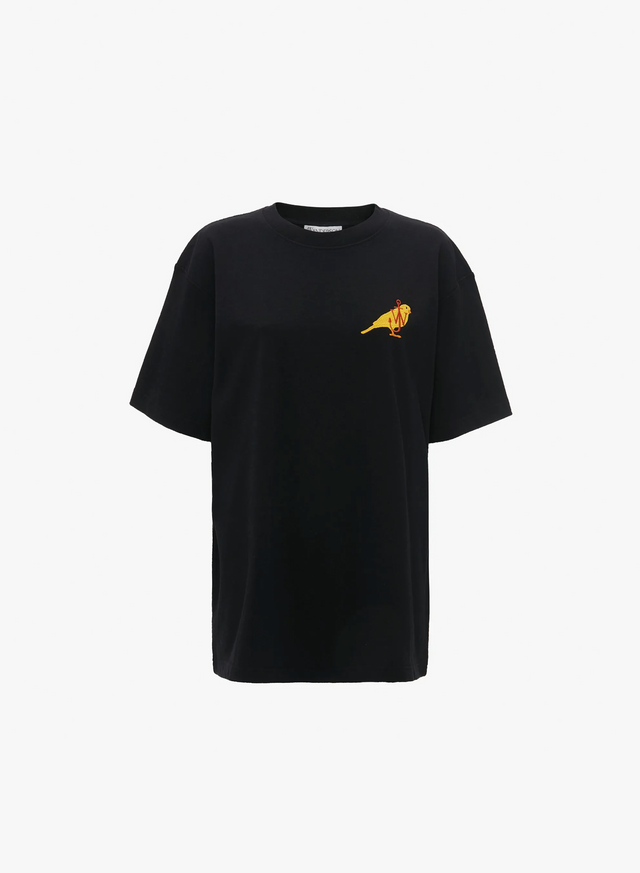 T-shirt With Canary Embroidery