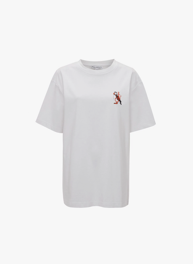 T-shirt With Puffin Embroidery