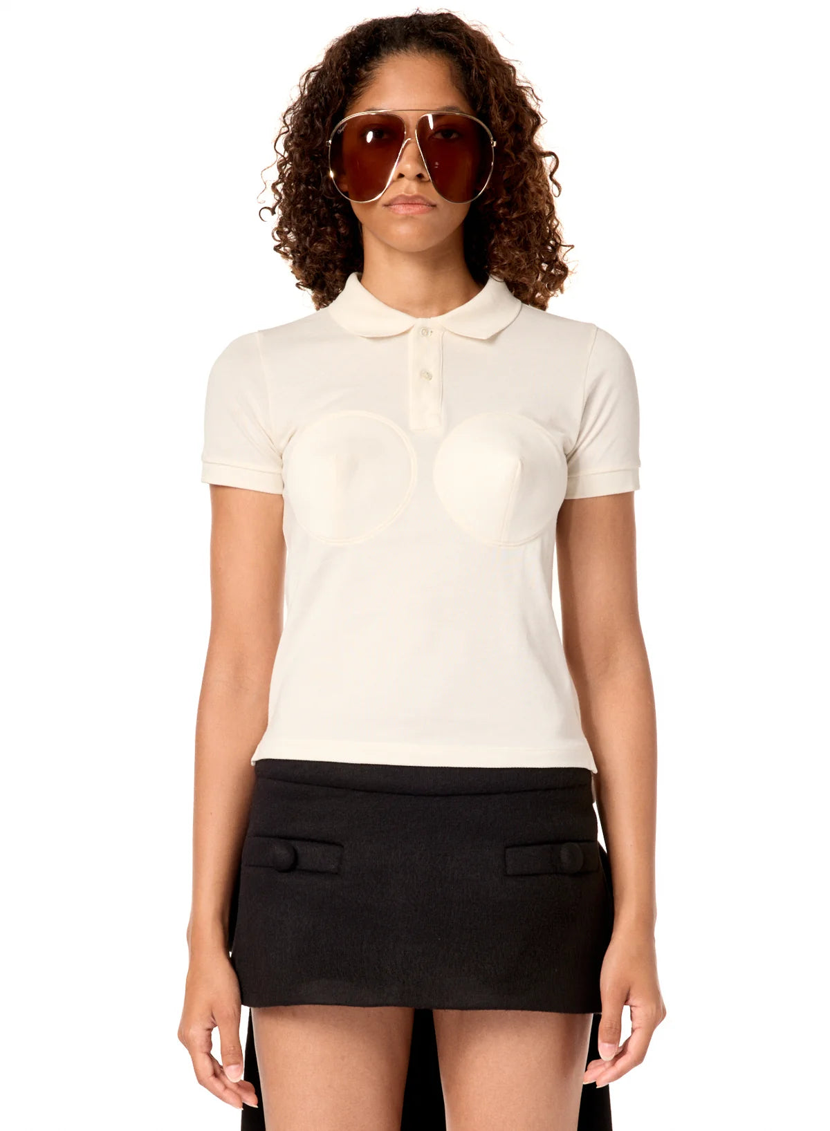 Women Bullet Bra Polo Knit