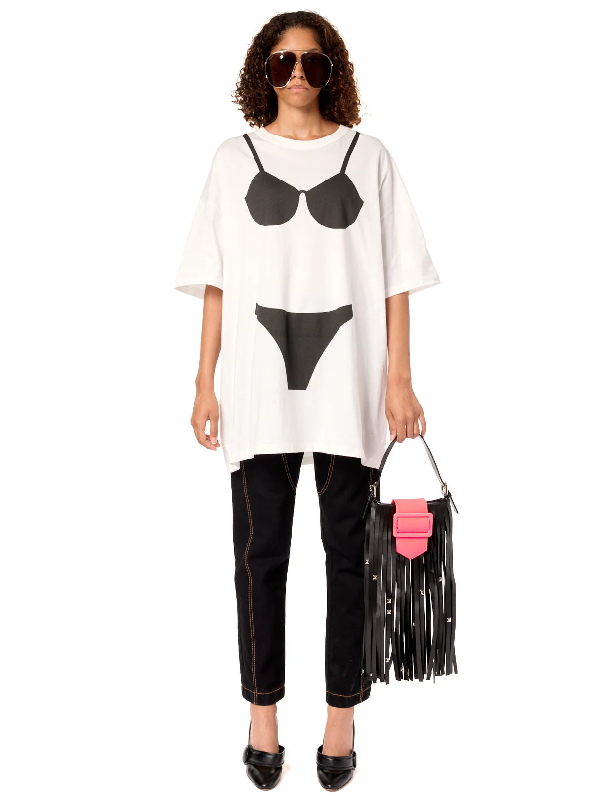 Women Trompe L'oeil Tall Tee Knit