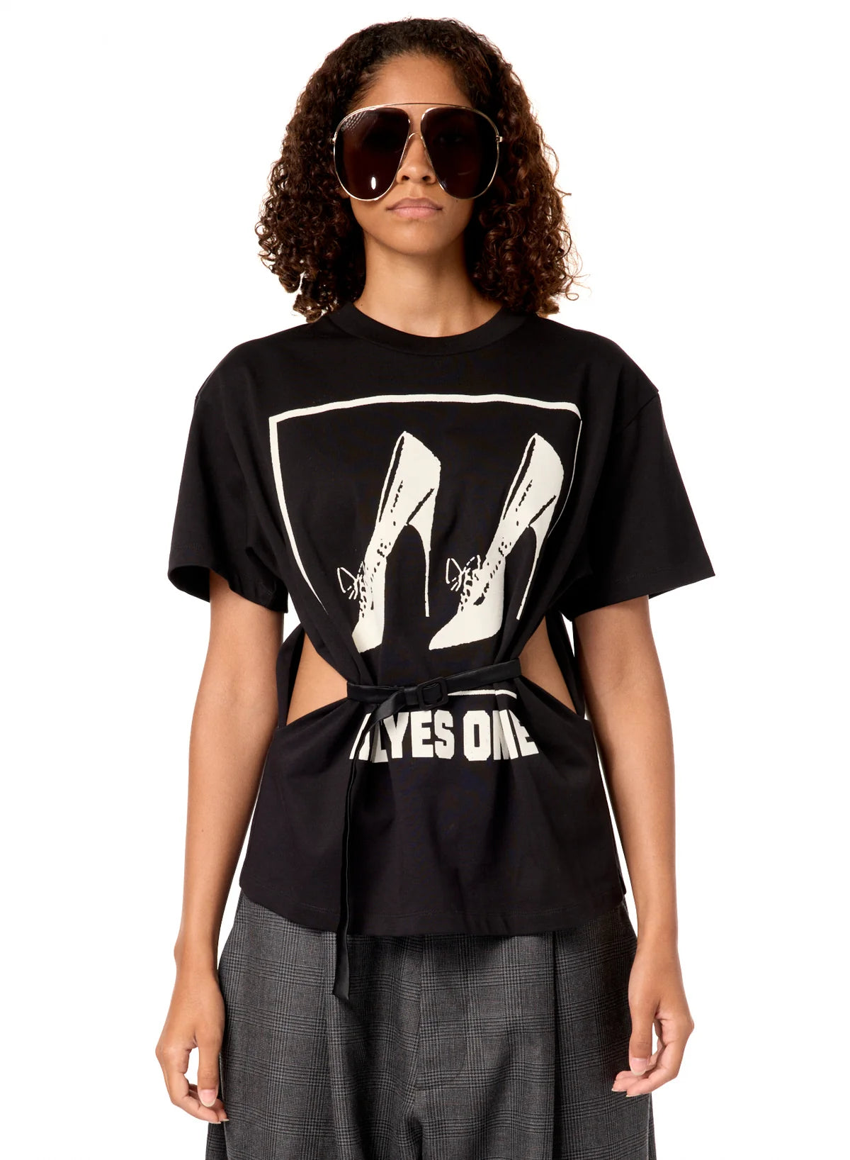 Women All Eyes On Me Belted T Shirt Knit