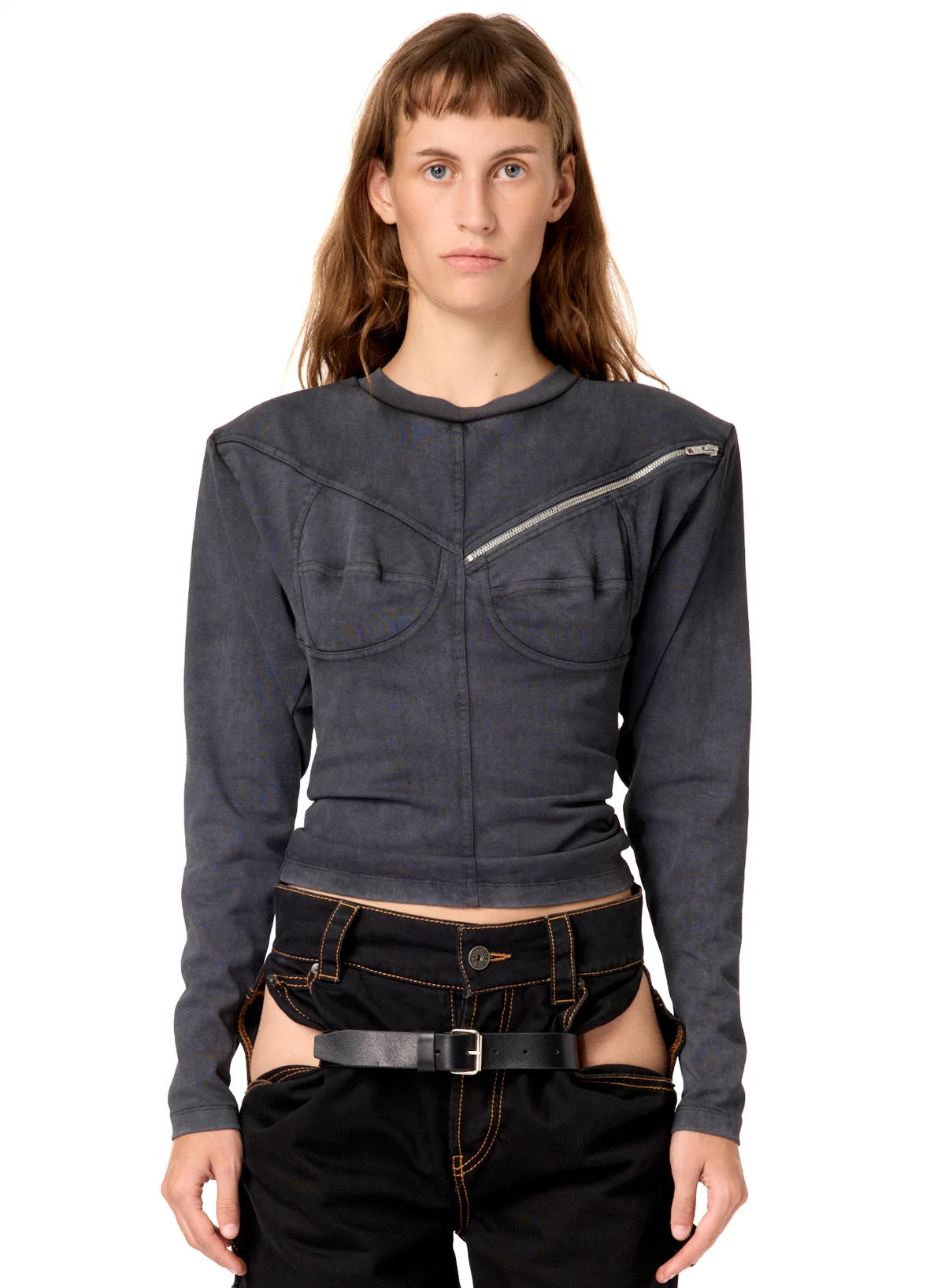 Women Zipper Top Knit