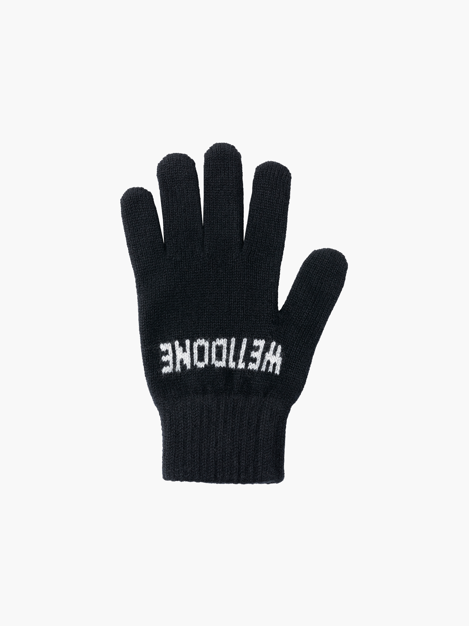 Black Basic Cashmere Knit Gloves