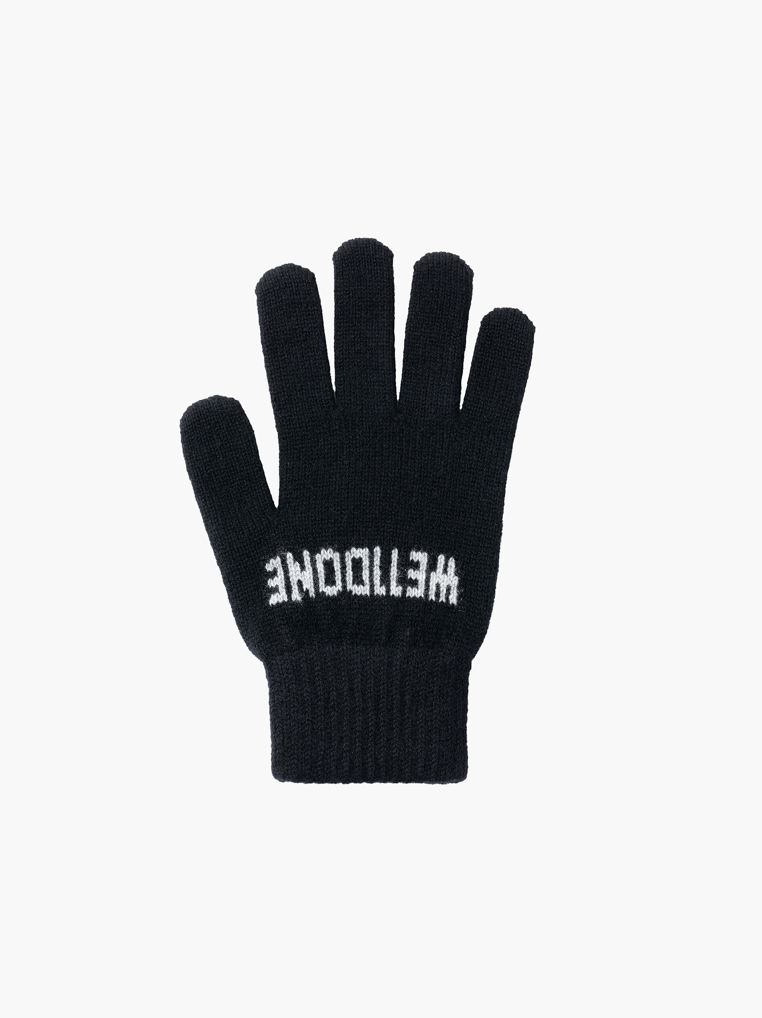 Black Basic Cashmere Knit Gloves