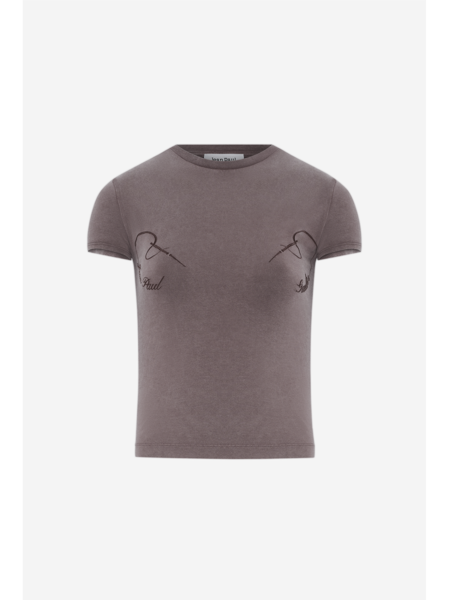 Stretch Cotton Baby Tee Embroidered "needles Jean Paul Gaultier"
